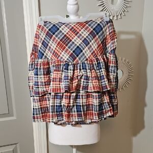 Torrid Red and Blue Plaid Skirt